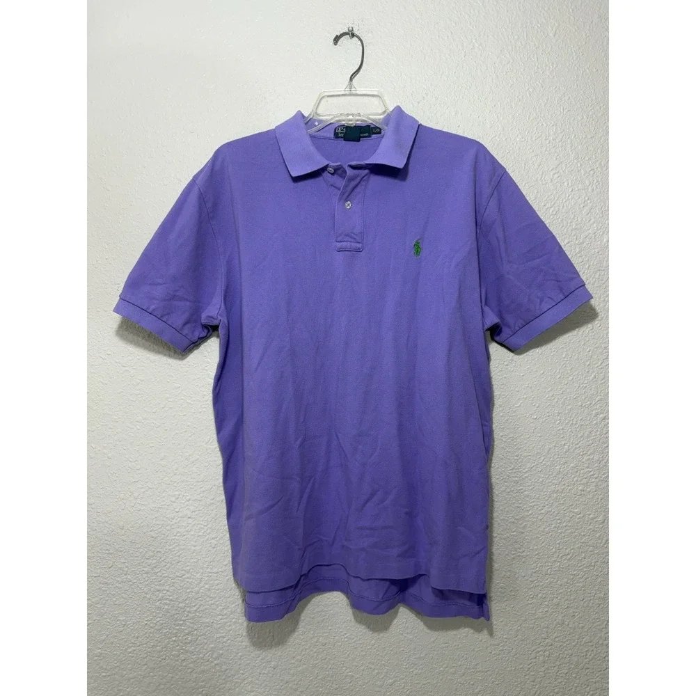 vtg polo ralph lauren polo shirt Purple logo pony preppy Classic L Men's